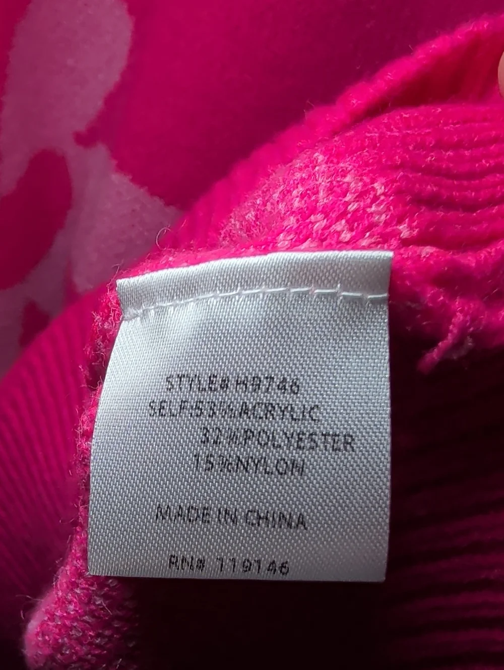 Jodifl Daisy Print Oversized Pullover Sweater Hot Pink + Bubblegum Womens Size L